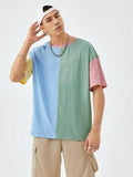 Hollander Cotton Color Block Half Sleeves Mens Round Neck T-Shirt