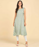 Women's Casual Wear Sleeveless Round Long Kurtis