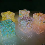 Cube Tulip Night Lamp | Led Decorative Nights Lamp (Multicolor & Design / 1 Set)