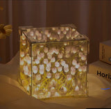 Cube Tulip Night Lamp | Led Decorative Nights Lamp (Multicolor & Design / 1 Set)
